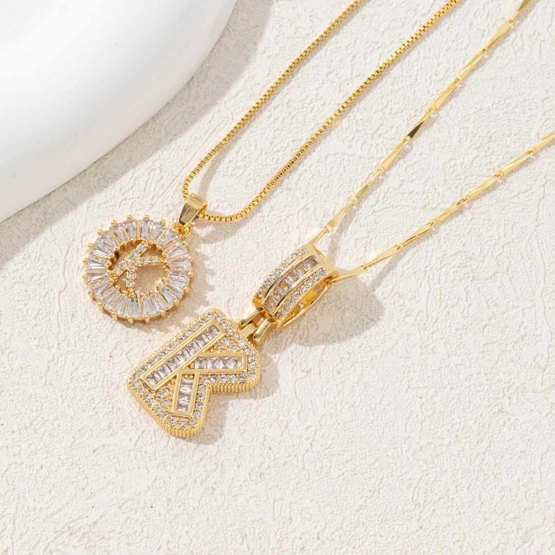 Charming Initial Letter Pendant Necklaces