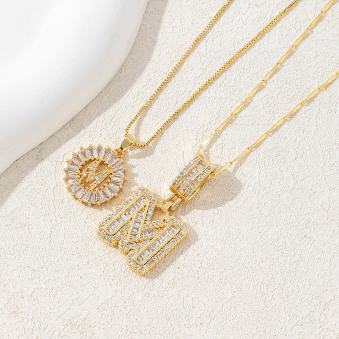 Charming Initial Letter Pendant Necklaces