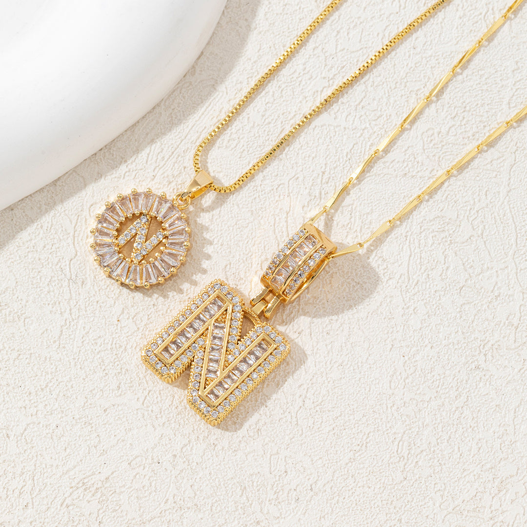 Charming Initial Letter Pendant Necklaces