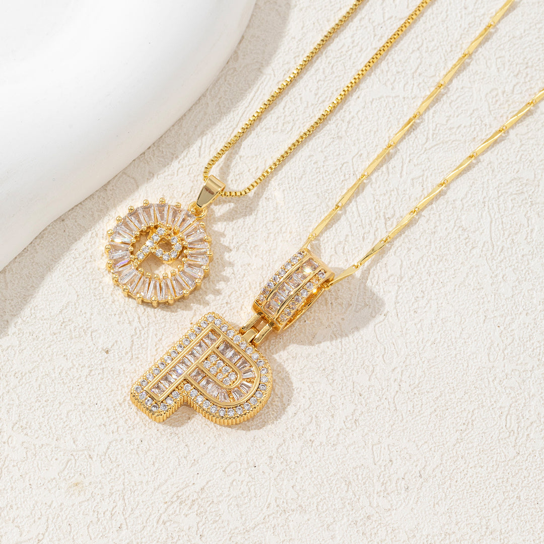 Charming Initial Letter Pendant Necklaces