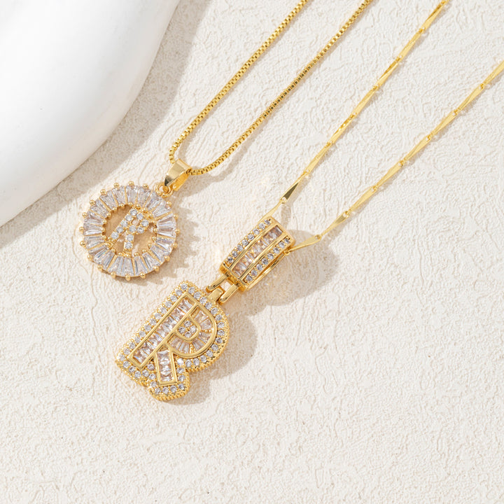 Charming Initial Letter Pendant Necklaces