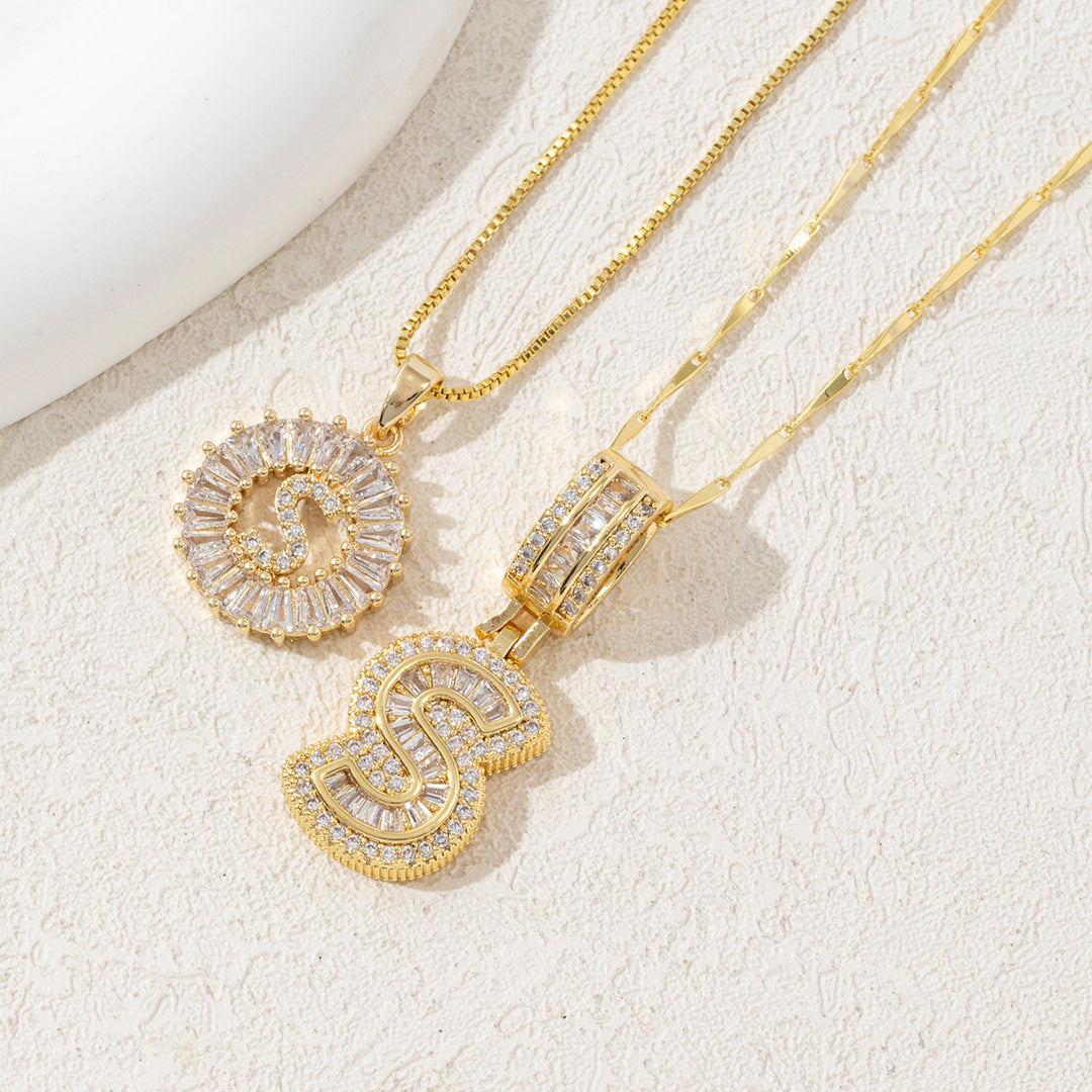 Charming Initial Letter Pendant Necklaces