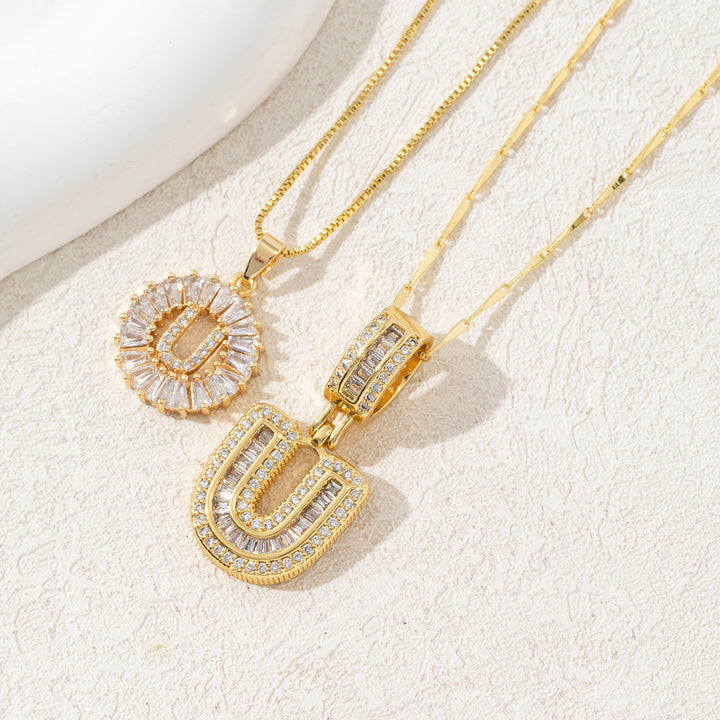 Charming Initial Letter Pendant Necklaces