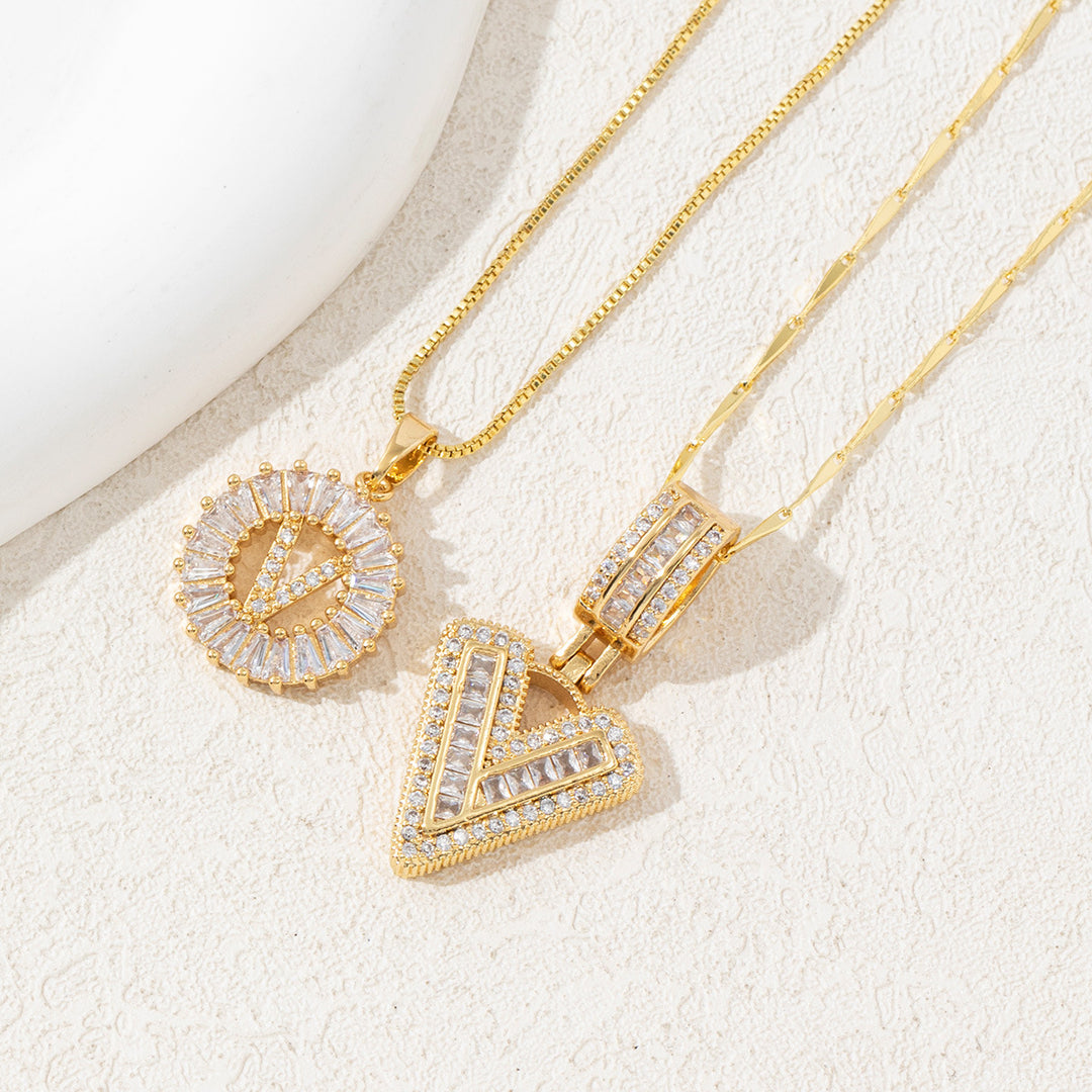 Charming Initial Letter Pendant Necklaces