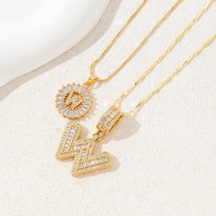 Charming Initial Letter Pendant Necklaces