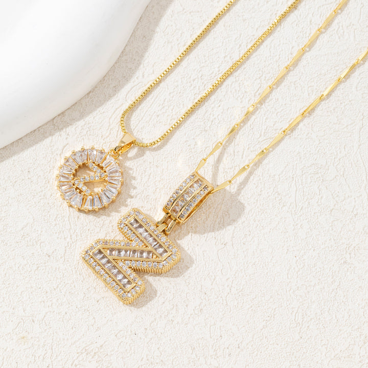 Charming Initial Letter Pendant Necklaces