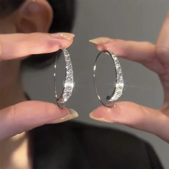 Radiant Crystal Hoop Earrings