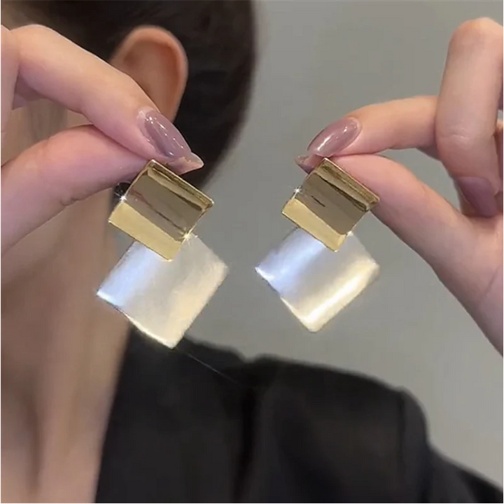 Bold Square Contrast Earrings