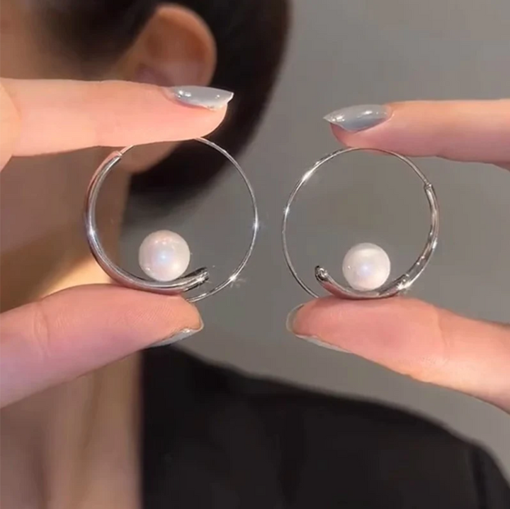 Classic Pearl Hoop Earrings