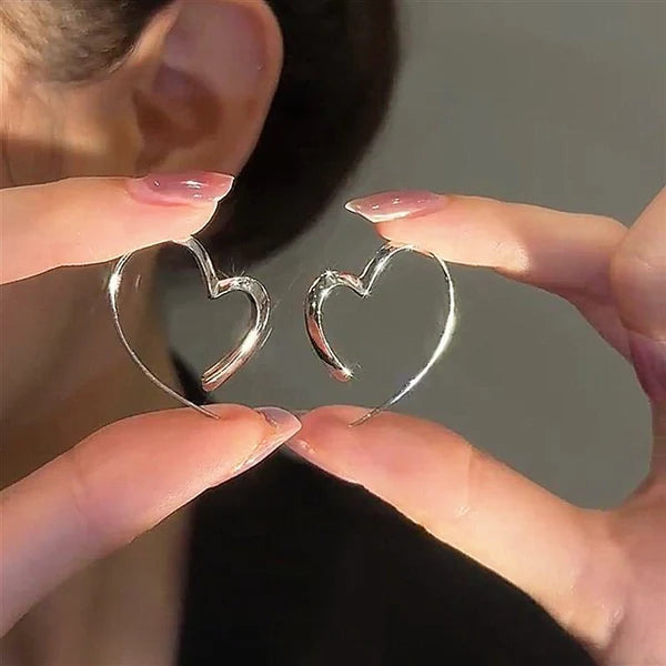 Heart-Shaped Threader Earrings