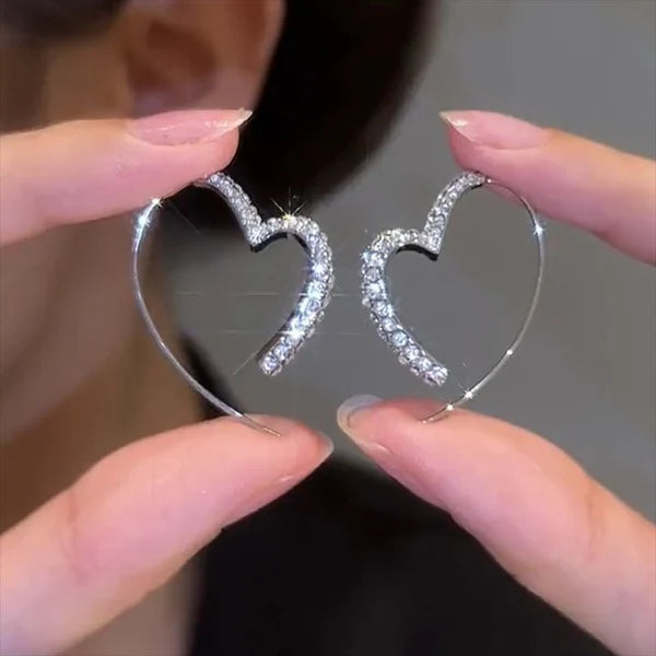Bling Heart Threader Earrings