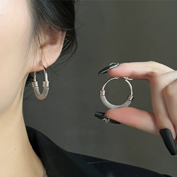 Retro Mesh Hoop Earrings