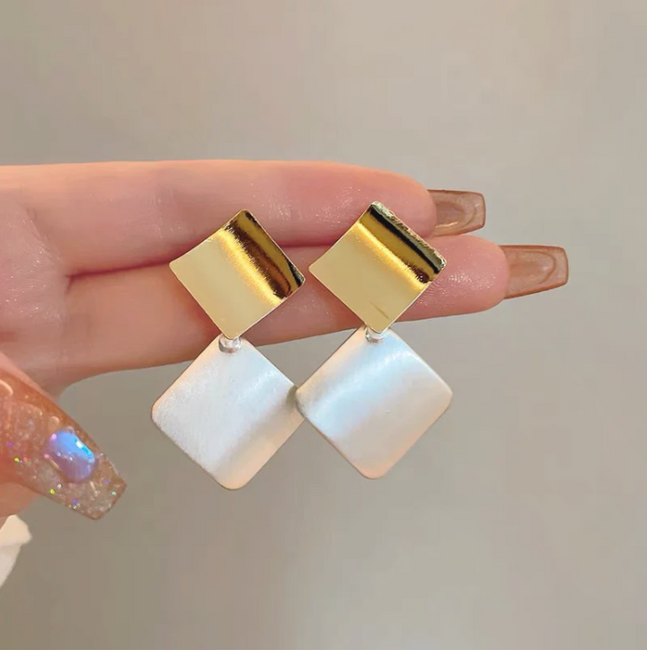 Bold Square Contrast Earrings