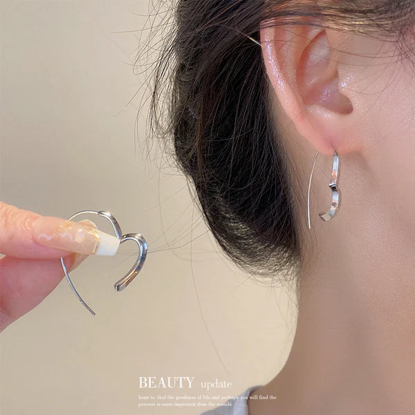 Heart-Shaped Threader Earrings