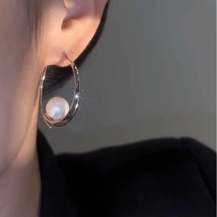 Classic Pearl Hoop Earrings