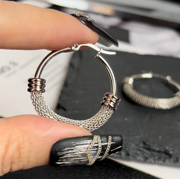Retro Mesh Hoop Earrings
