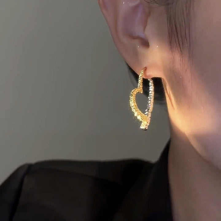 14K Gold-plated Heart Design Earrings