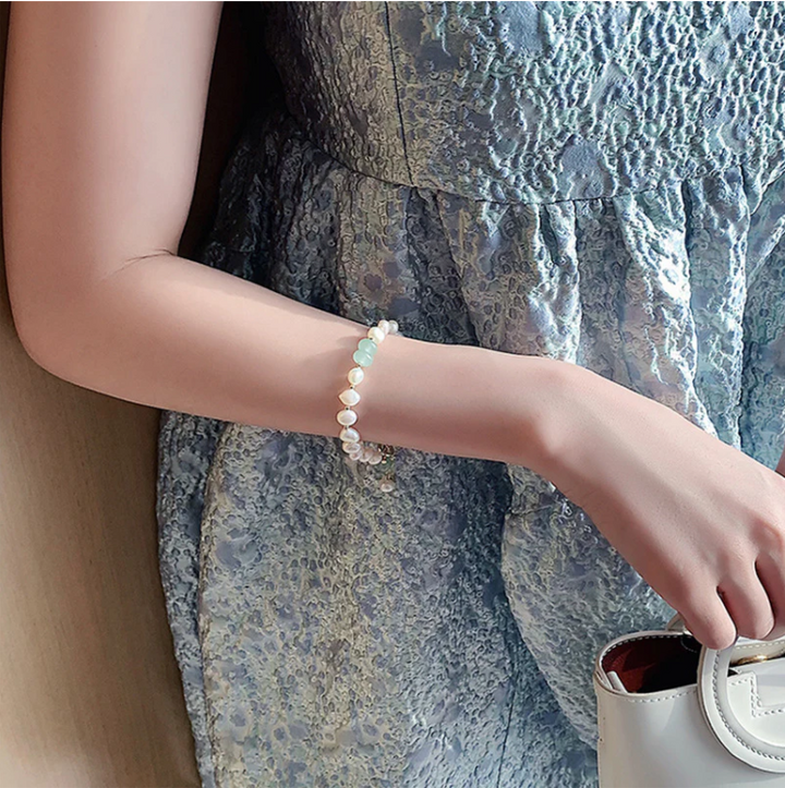Natural Pearl & Green Aventurine Bracelet