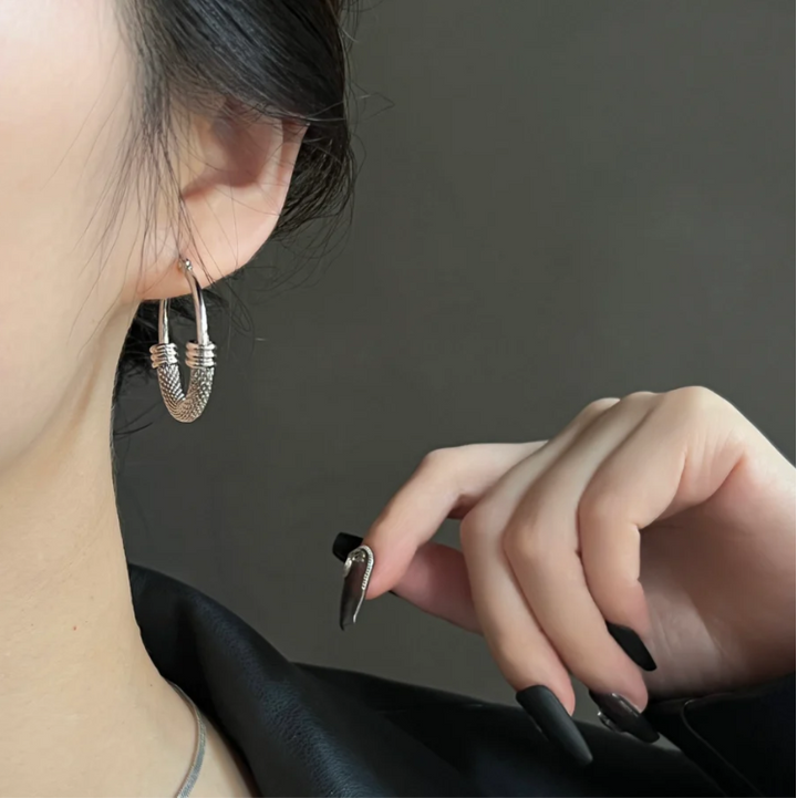 Retro Mesh Hoop Earrings