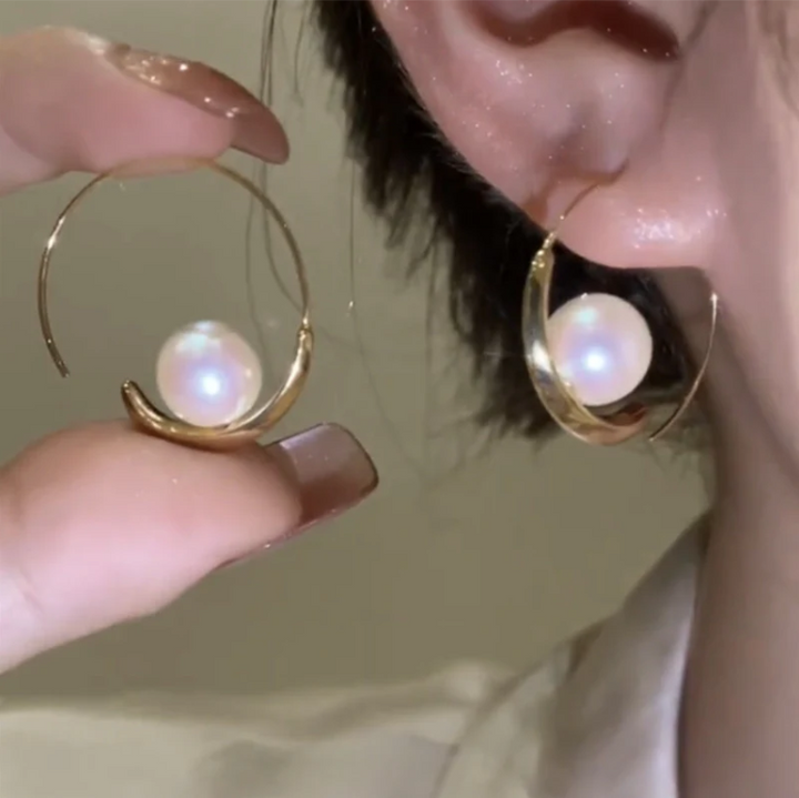 Classic Pearl Hoop Earrings