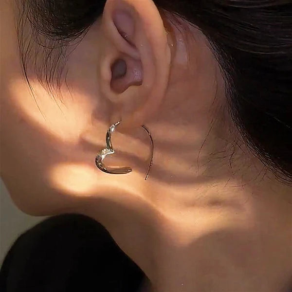 Heart-Shaped Threader Earrings