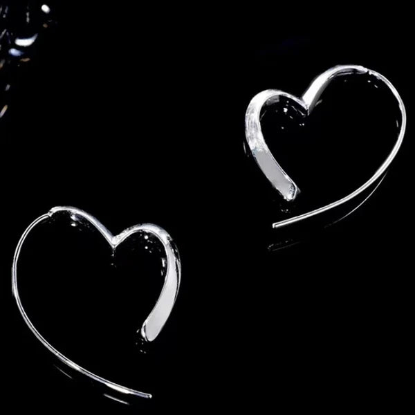 Heart-Shaped Threader Earrings