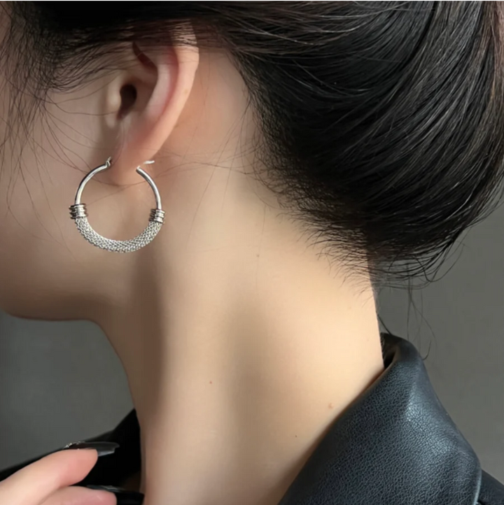Retro Mesh Hoop Earrings