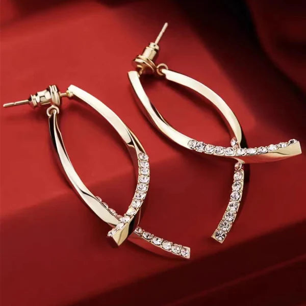 14K Gold-Plated Cross Charm Earrings