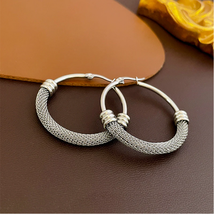 Retro Mesh Hoop Earrings