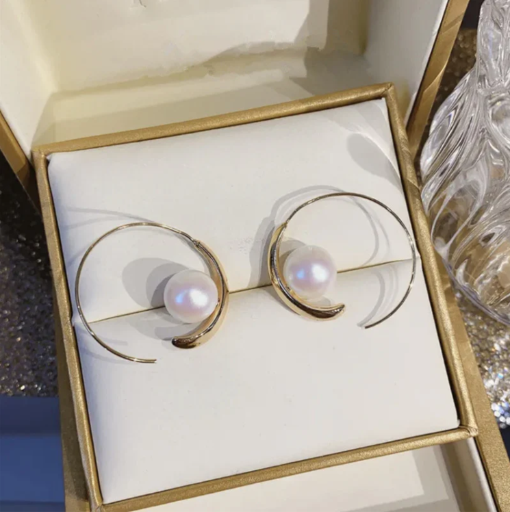 Classic Pearl Hoop Earrings