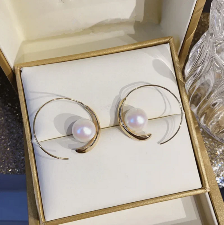 Classic Pearl Hoop Earrings