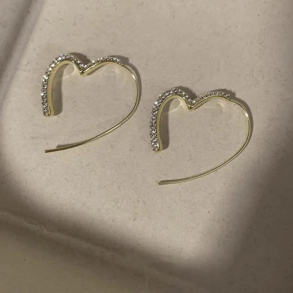 Bling Heart Threader Earrings
