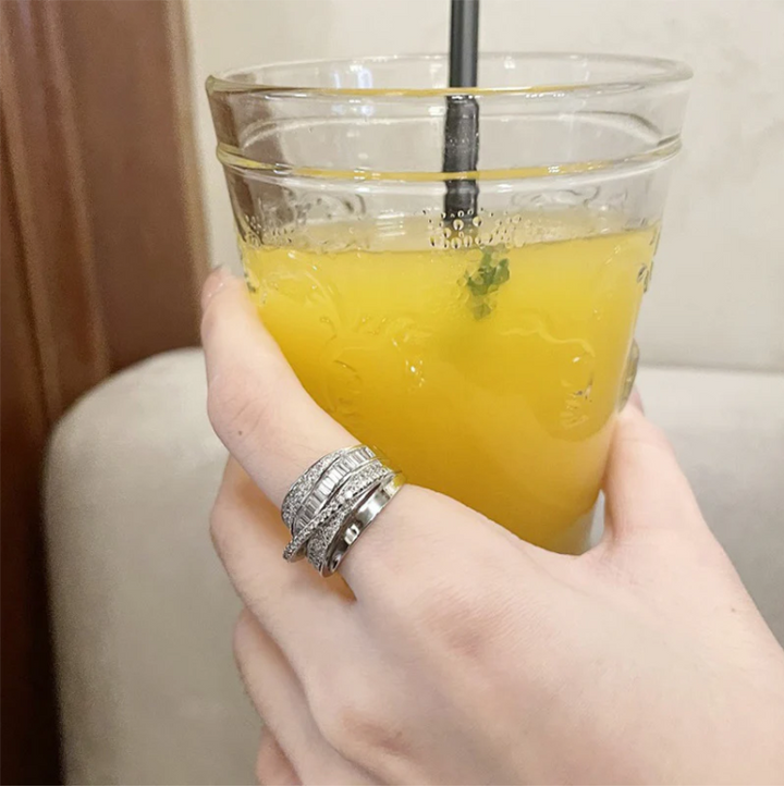 Zircon Vintage Cross Cut Ring