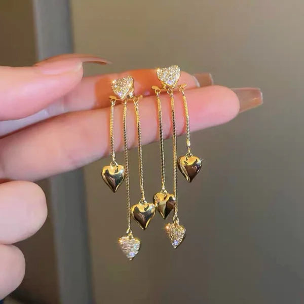 14K Gold-Plated Heart Hoop Earrings