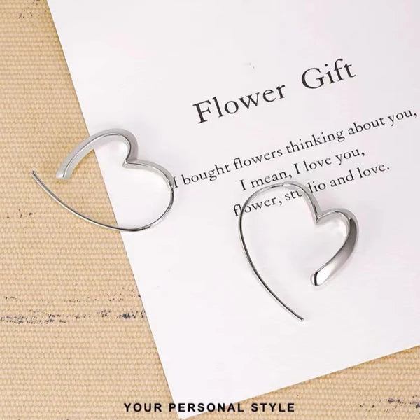 Heart-Shaped Threader Earrings