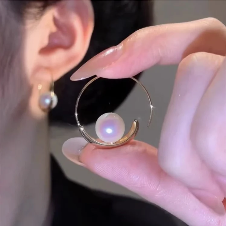 Classic Pearl Hoop Earrings