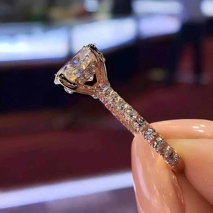 Handmade Full Star River Diamond Ring